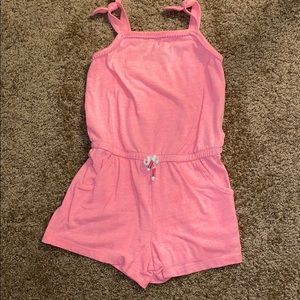 Girls pink summer romper